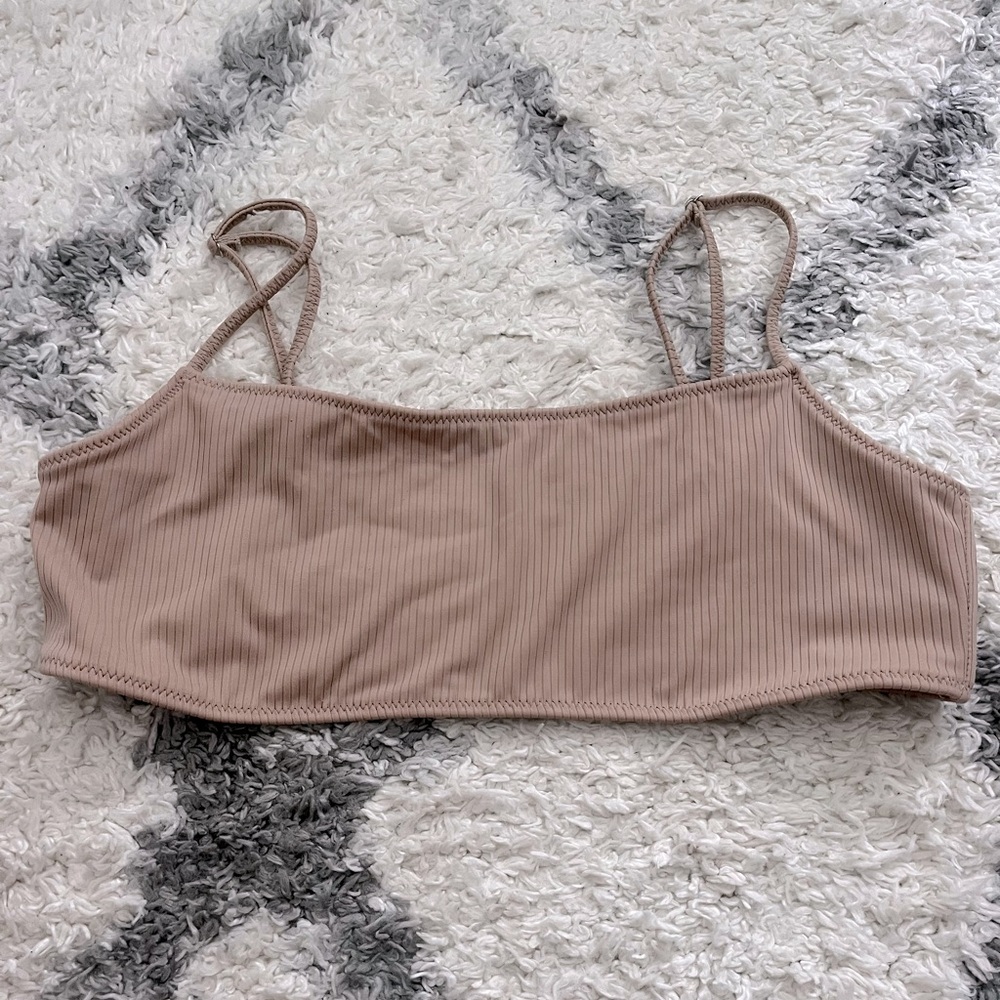 PacSun LA Hearts Tan Ribbed Bikini Top